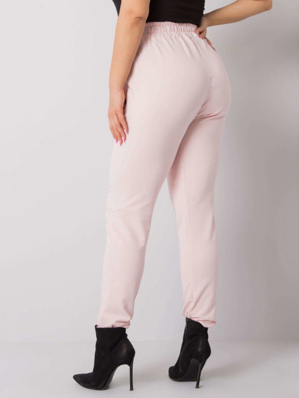 Pale Pink Plus Size Pants Ericca