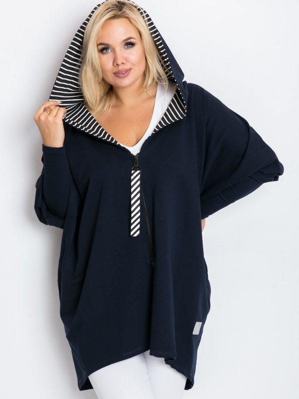 Navy blue plus size sweatshirt City