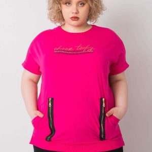 Fuchsia plus size blouse with Jessamy pockets