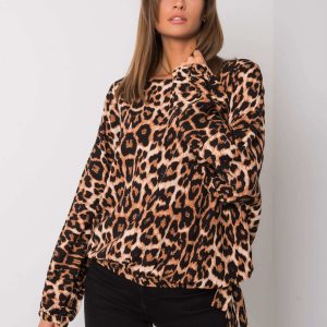 Brown and black leoptern blouse Liora