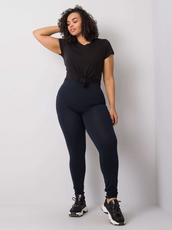 Navy Plus Size Cotton Leggings Phoebe