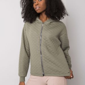 Light khaki quilted sweatshirt basic Melanie