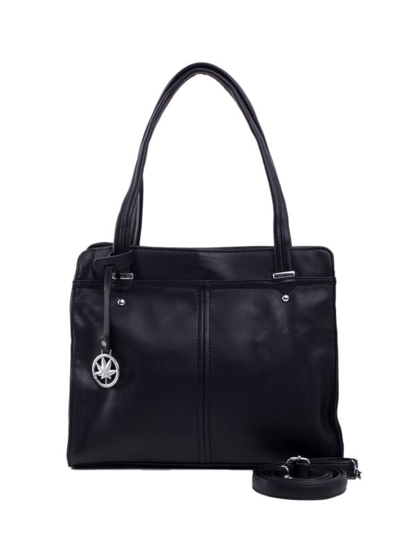 Black eco-leather city bag