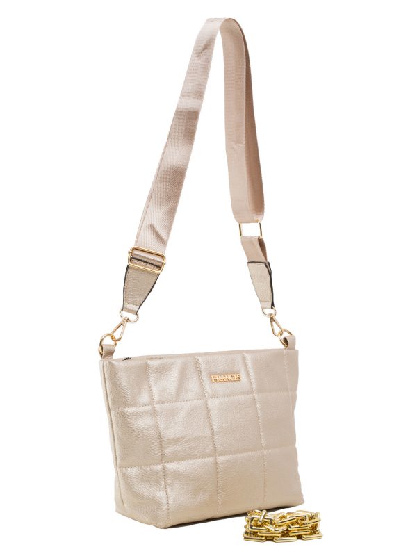 Gold quilted bag with chain