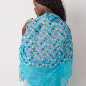 Blue women's scarf in dots