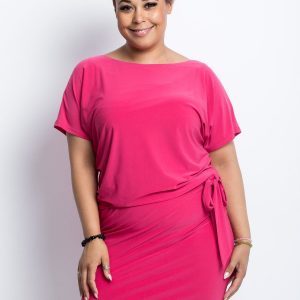 Dark Pink Plus Size Dress Occasionally