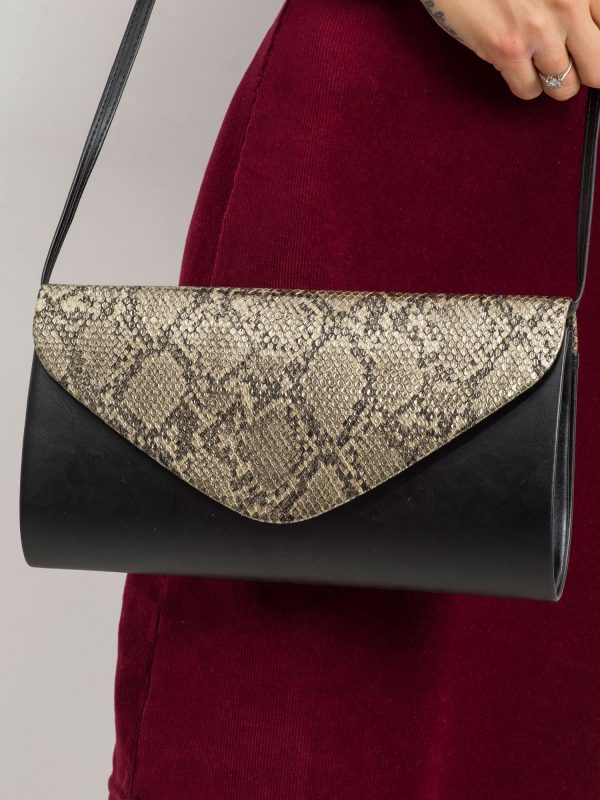 Black and Brown Snake Skin Pattern Clutch