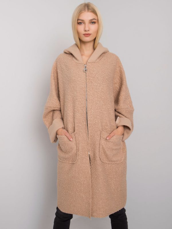 Beige hooded coat Serah OCH BELLA