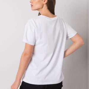 White T-shirt with Aosta print