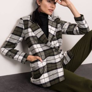 Khaki-Black Plaid Blazer BSL