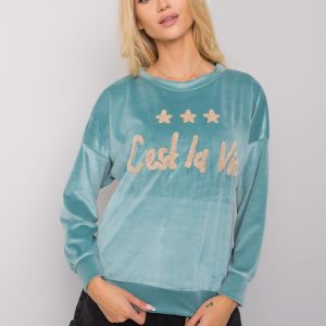 Mint Daveria velour women's sweatshirt