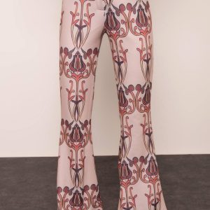 Beige trousers with BSL print