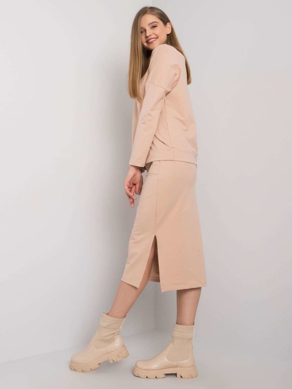 Beige sweatshirt set with sweatshirt and skirt Mayday