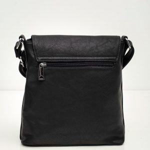 Black Eco Leather Messenger Bag