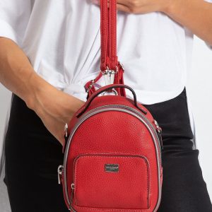 Red eco-leather mini backpack