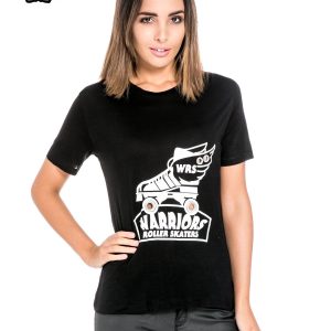 Black t-shirt with the inscription WARRIORS ROLLER SKATERS