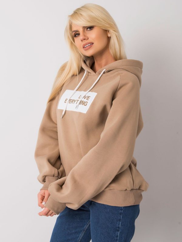 Dark beige padded sweatshirt Dina