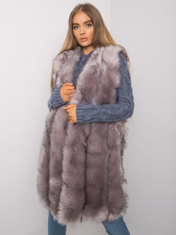 Light Grey Faux Fur Vest