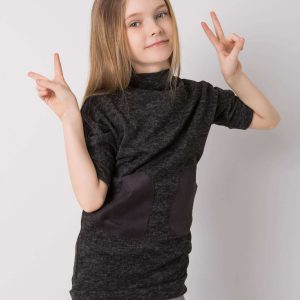 Black melange tunic for girl DODO KIDS