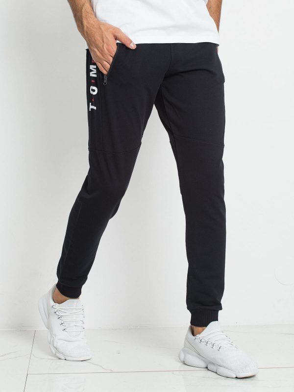 TOMMY LIFE Navy blue sweatpants for men