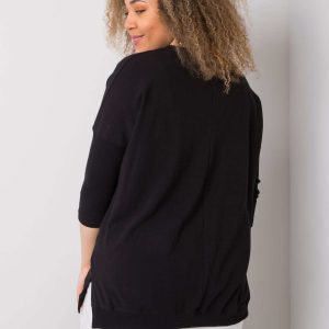 Black plus size blouse with Beauty inscription