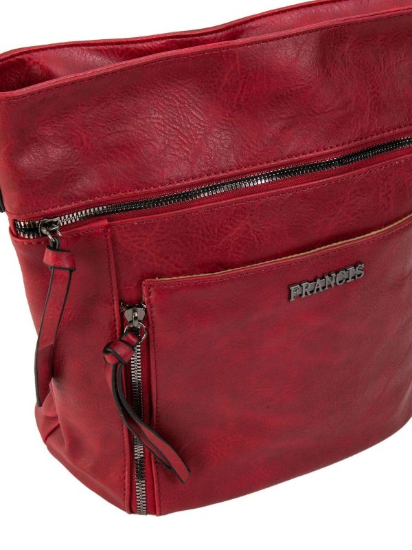 Dark red eco-leather bag