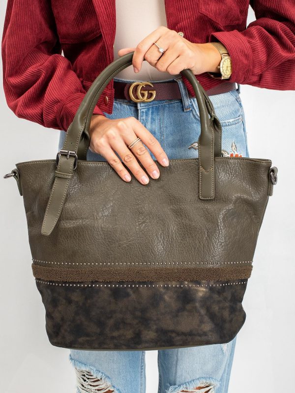 Green women's bag made of eco leather