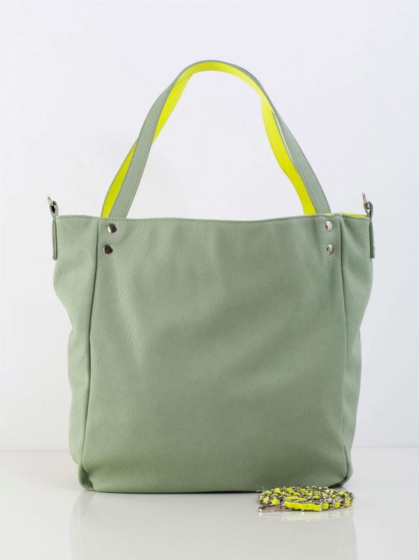 Light Green Large Shoulder Bag