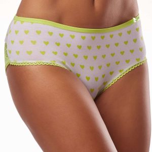 Women's Green Hearts Print Briefs