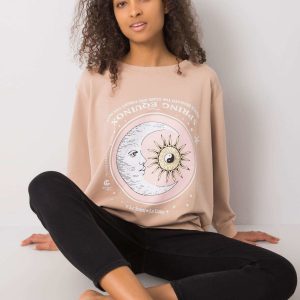 Beige sweatshirt with print Trisha