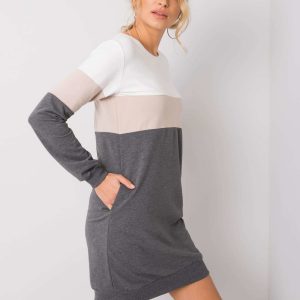 Ecru-graphite dress Feliciana RUE PARIS