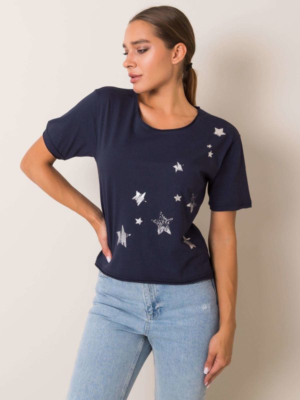 Navy blue t-shirt Star FOR FITNESS