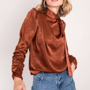 Brown blouse with BSL binding