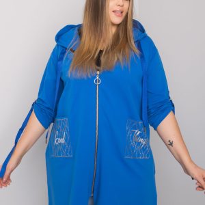 Dark Blue Plus Size Zurich Zipper Sweatshirt