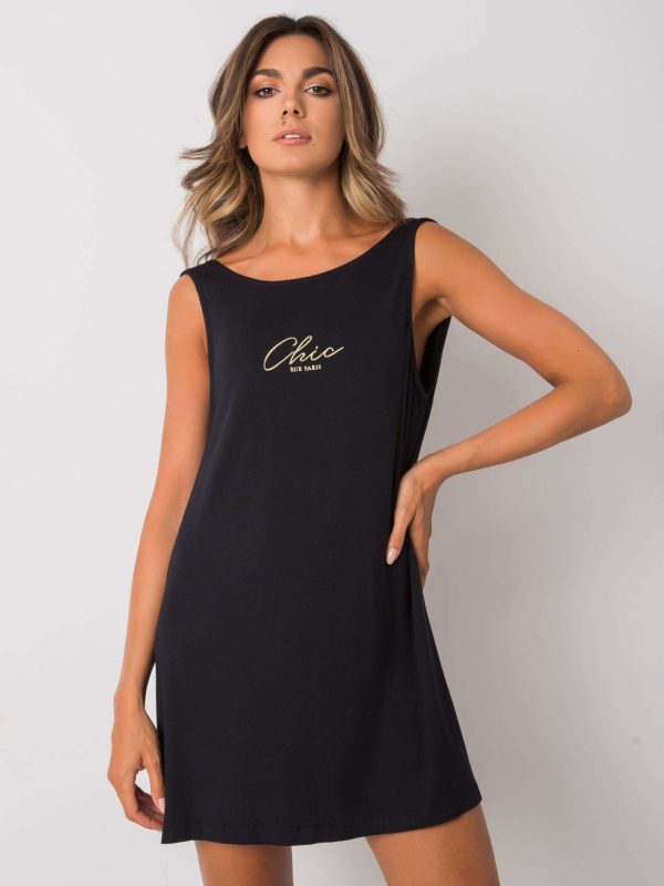 Black dress with neckline on the back Lesly RUE PARIS