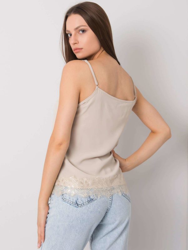 Beige women's top with Leyla lace