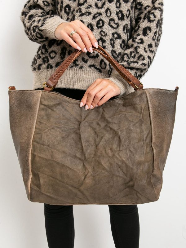 Coffee large bag made of eco leather