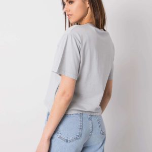 Gray T-shirt with print Piper RUE PARIS