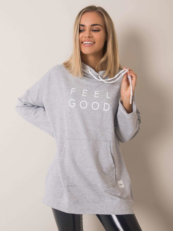 Grey melange sweatshirt Cellia