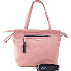 Pink shoulder bag with detachable strap