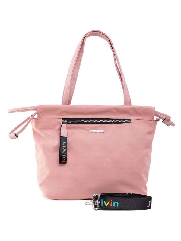 Pink shoulder bag with detachable strap