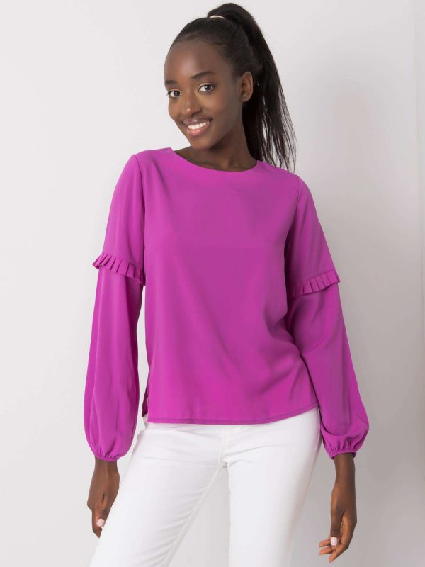 Purple Makenna Round Neck Blouse