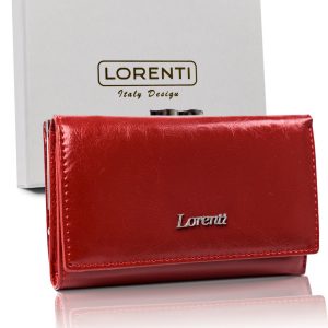 Red Women's Wallet with White Fastener