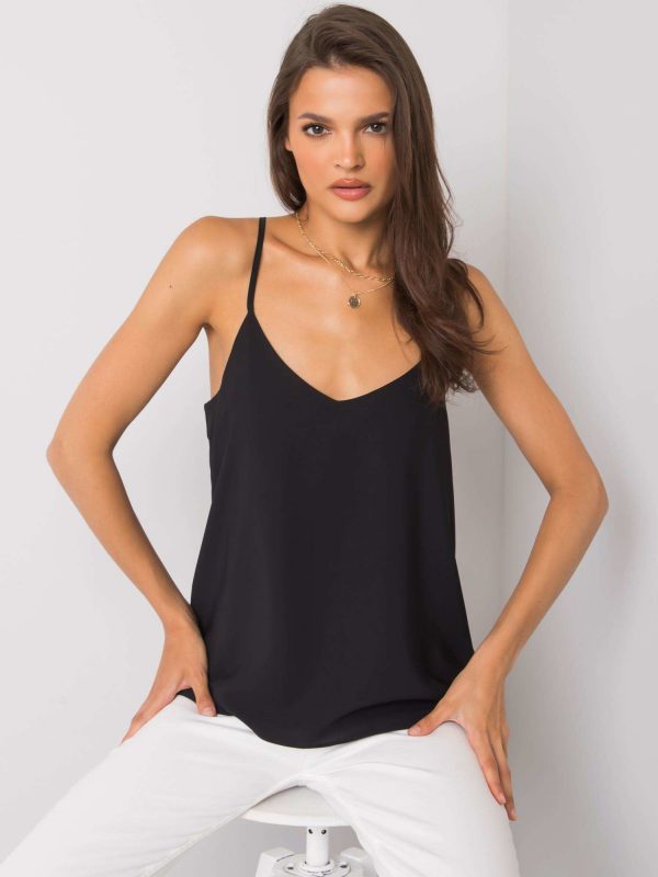 Black Ladies Linda Strap Top