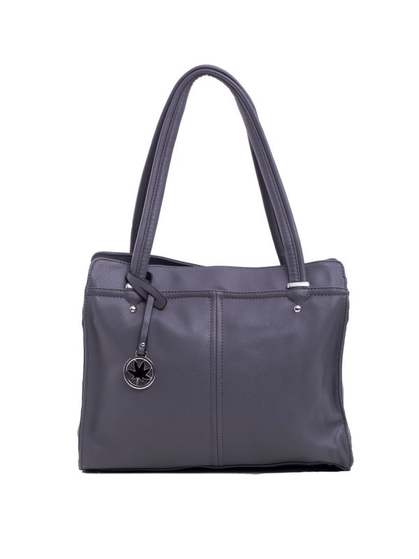 Grey eco-leather urban bag