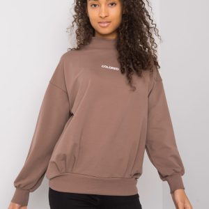 Brown sweatshirt for women without hood Dylan RUE PARIS