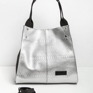 Silver-black women's handbag