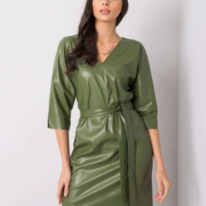 Green Eco Leather Dress Enrica