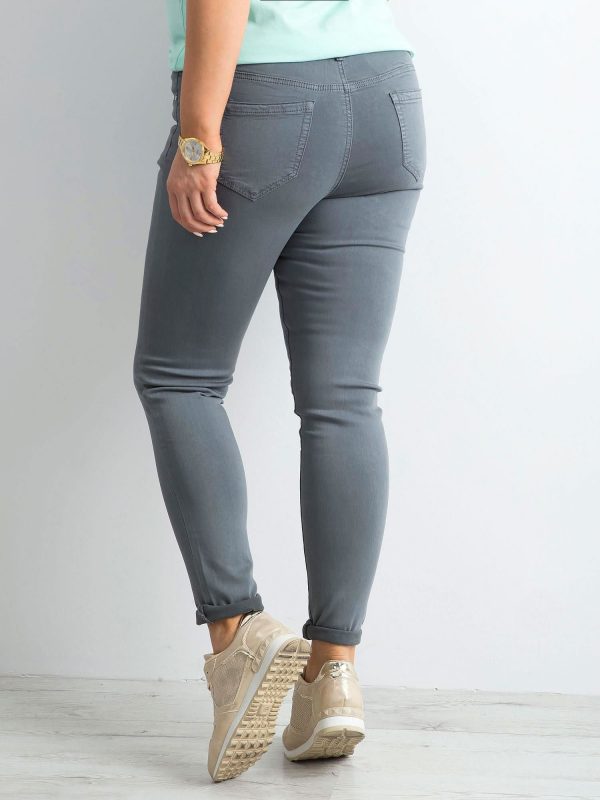 Gray plus size skinny jeans