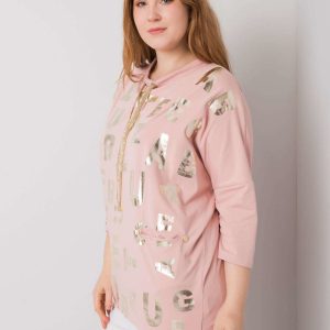 Dirty Pink Plus Size Blouse with Keziah Print